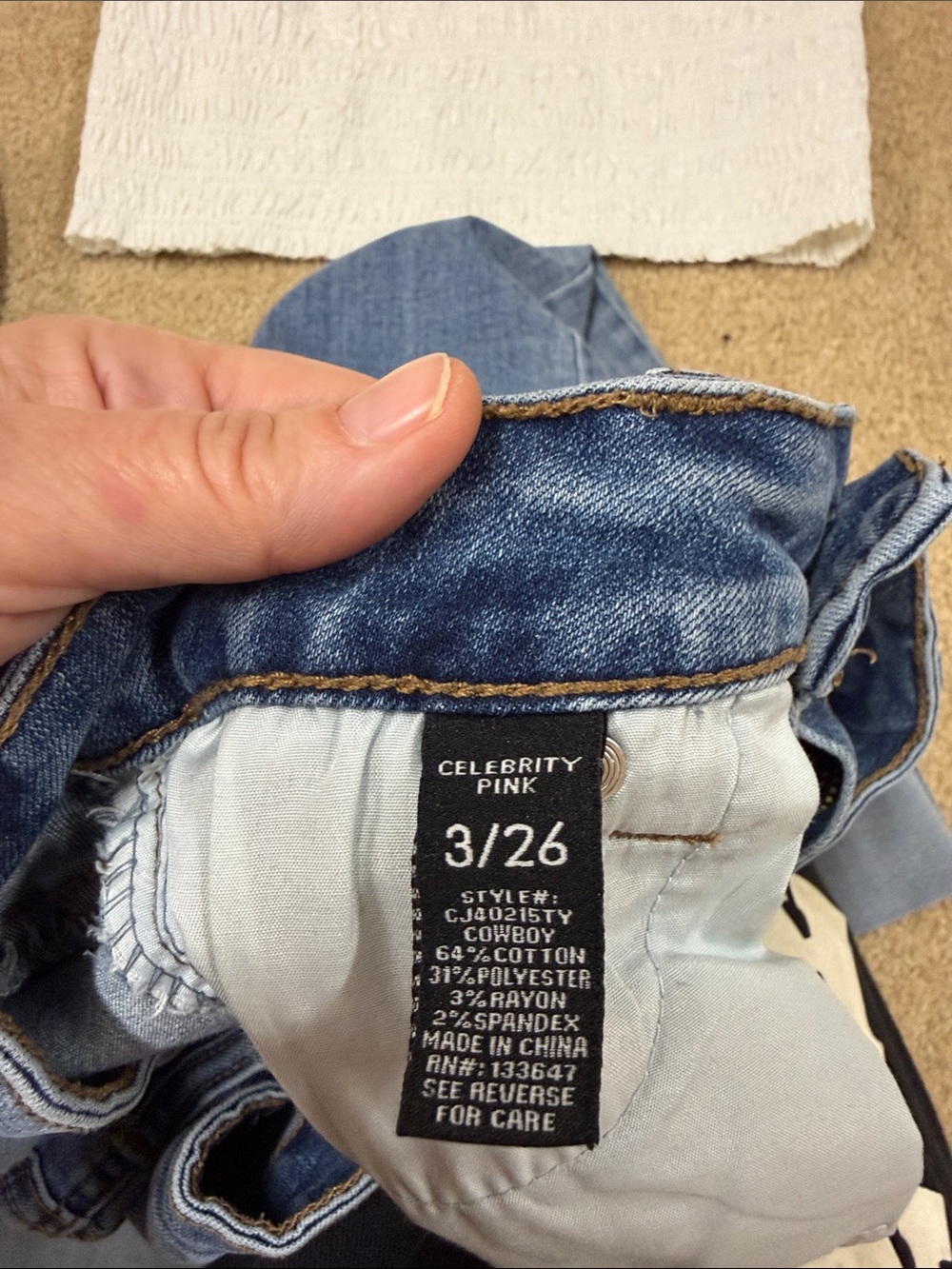 Celebrity Pink Light Blue Distressed Jeans and white summer top - Picture 4 of 5